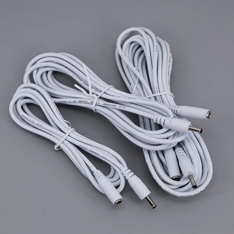 White 5V DC Power Extension Cable DC 3.5*1.35mm Female To Male Plug wire 1.5m/3m/5m 22AWG 3.5mmx1.34mm for camera power cord L1