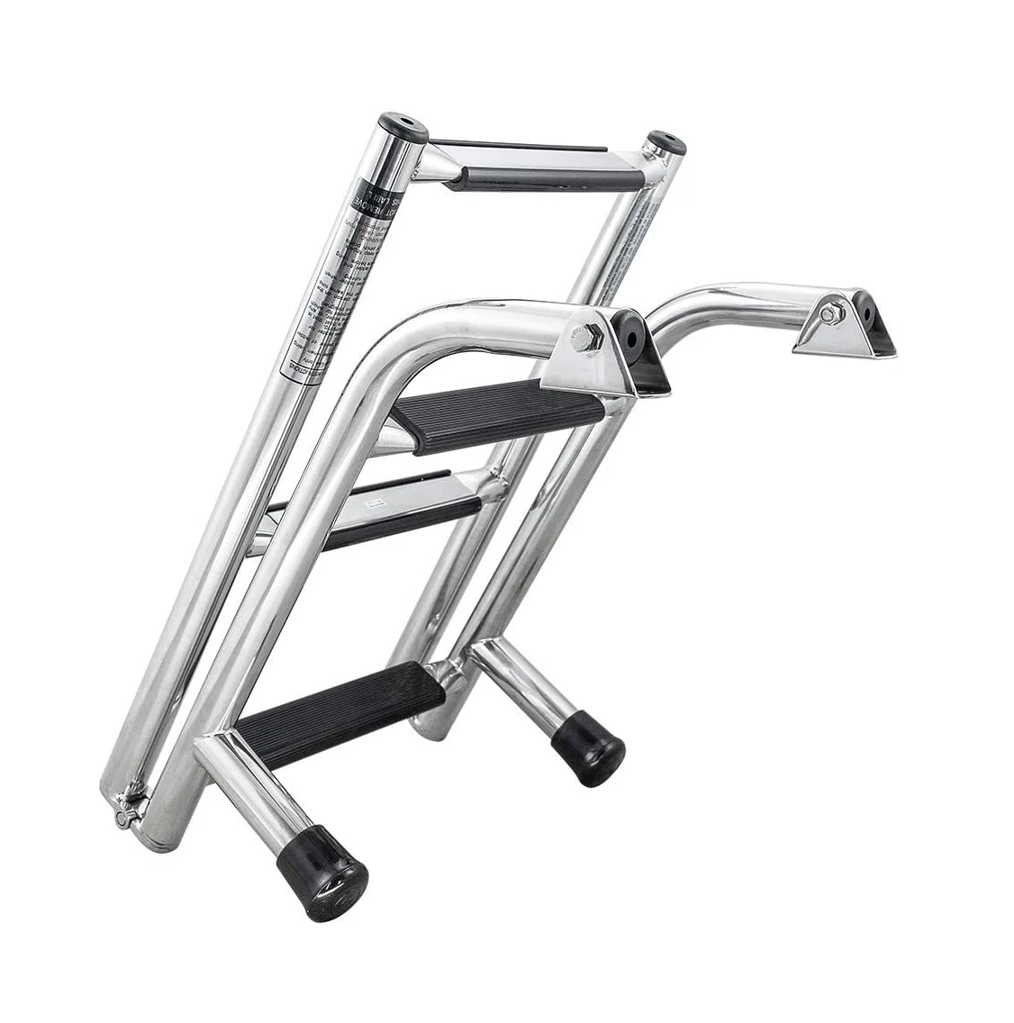 Boat Accessories 4 Step Folding Ladder Marine Stainless Steel Pontoon Ladder Polished 3+1 Step