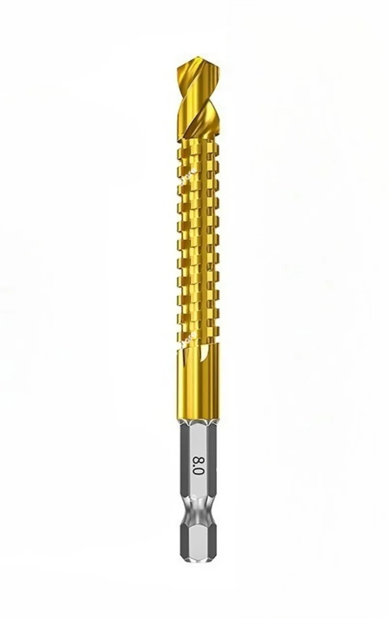 Hexagonal shank pull drill sawtooth twist drill bit woodworking  wooden board opening aluminum alloy cutting electric drill
