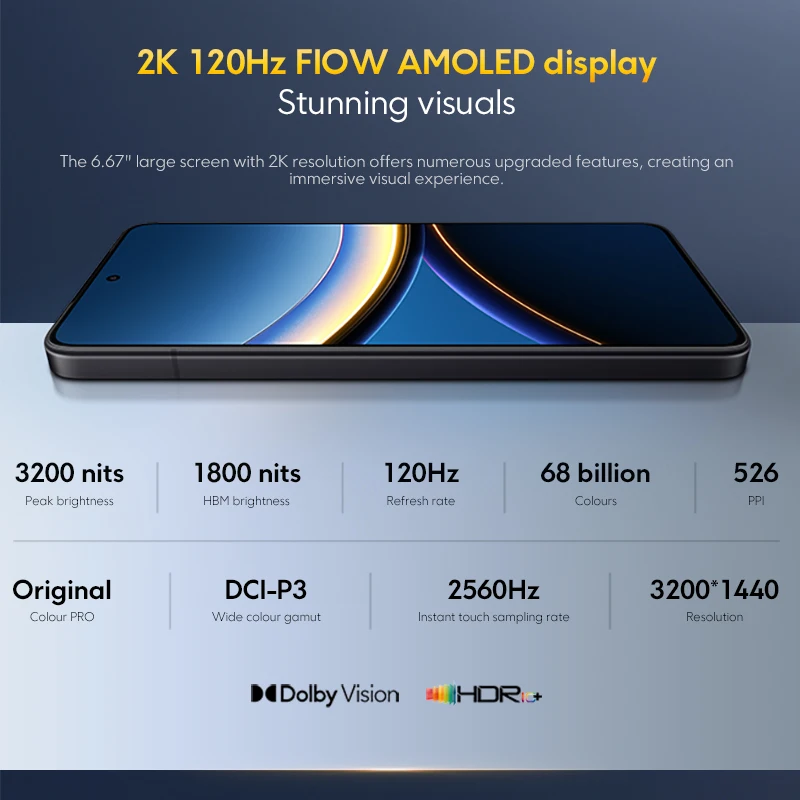 الإصدار العالمي POCO F7 Pro 5G الهاتف المحمول 256GB 512GB الرائد Snapdragon ®   شاشة AMOLED 8 Gen 3 120 هرتز 2K تدفق 90 وات 6000 مللي أمبير NFC