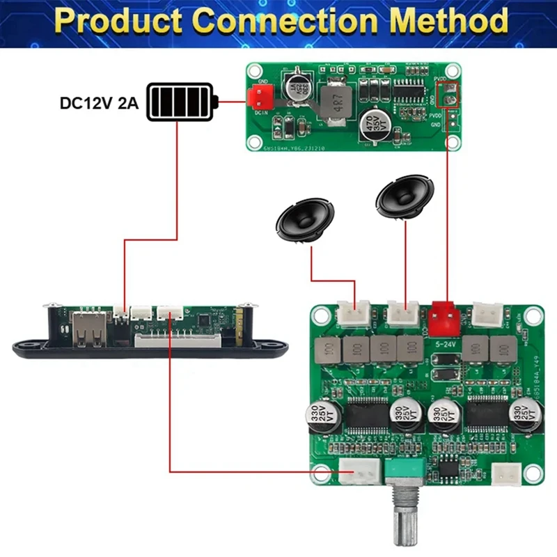 6A Current High Power Amplifier Boost Board DC-DC Boost Power Module Board Voltage 7.2-12V To 24V