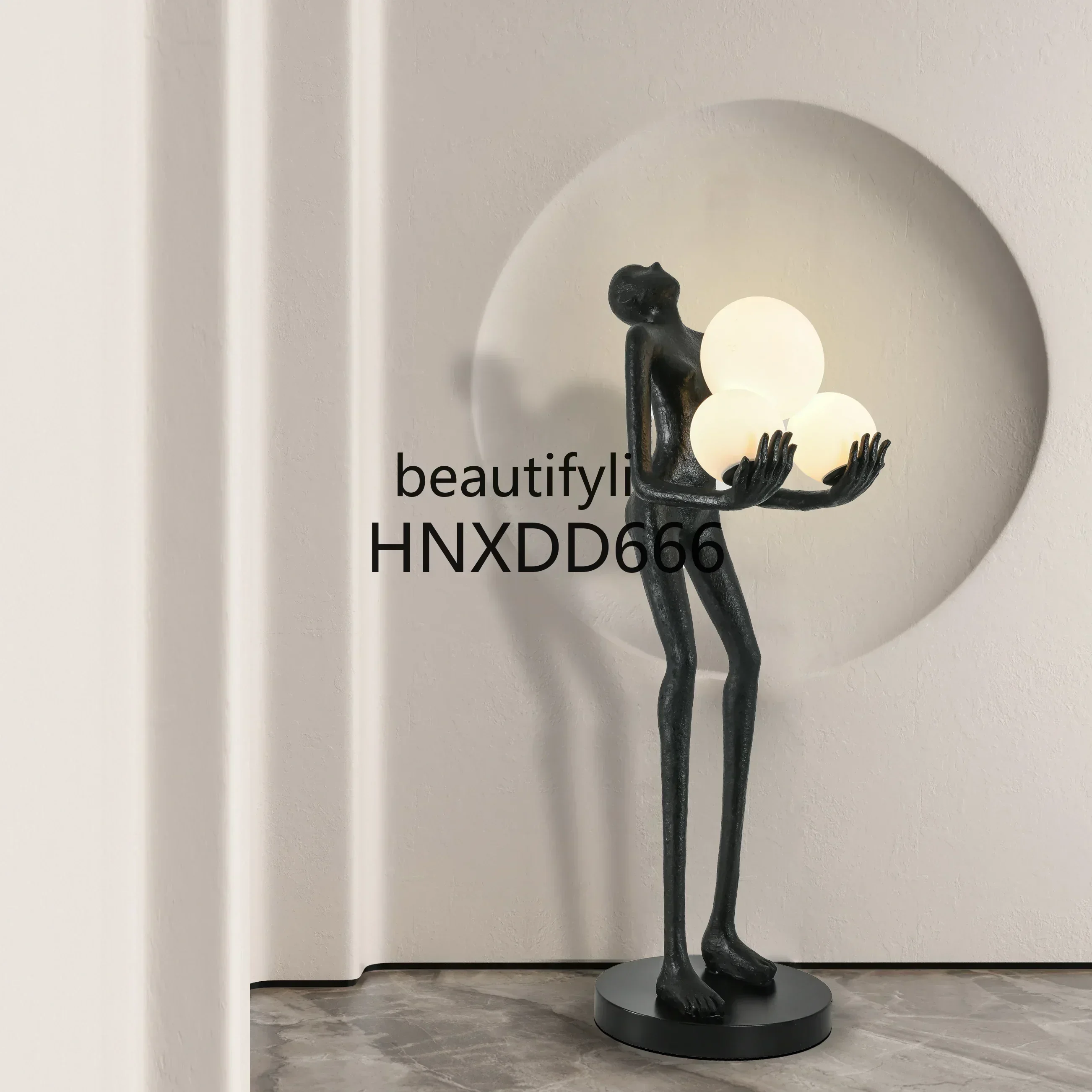 Abstract Creative Human-Shaped Art Sculptured Ornaments Living Room Light Luxury Figure Floor  Hotel FRP Big Decorations