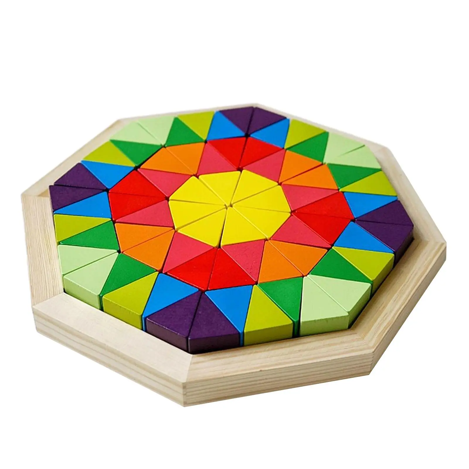 Wooden Blocks Puzzle Family Game Stem Logical Montessori Tangram Jigsaw for