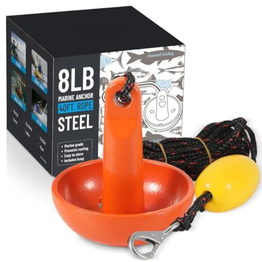 

Boat Kayak Anchor Kit 40Feet Rope and Storage Bag - Accessories for Kayaks, Canoes, SUP Boards, Small Boats, Jet Skis and PWCs
