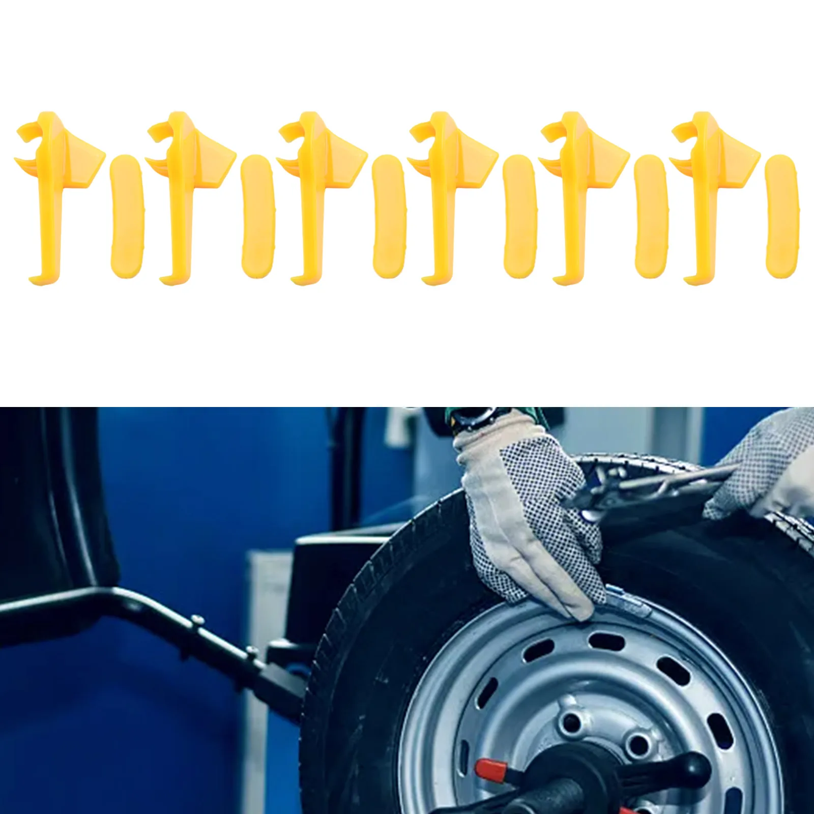 Durabe High Quality Tyre Changer Head Duck Insert Rim Protector Yellow 12 Pcs Nylon 6 Set Spacers Automotive Tools