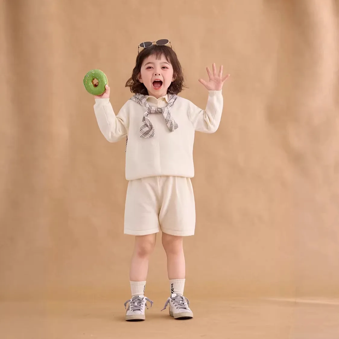 Boys and Girls Set 2026 Autumn New Style Casual Simple Premium Solid Color Fashion Set
