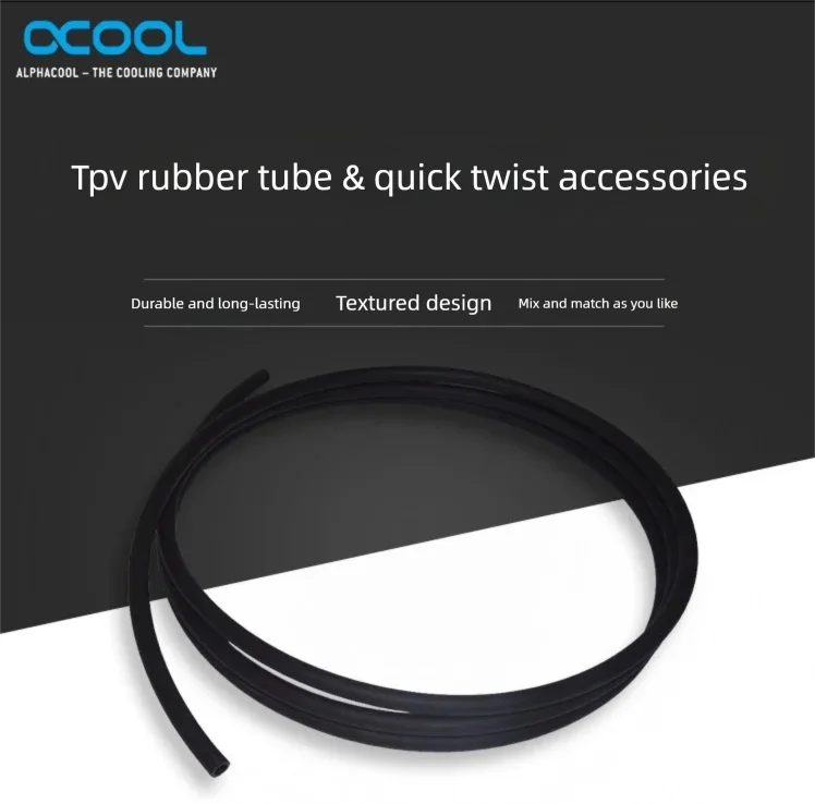 

Alphacool TPV 12.7x7.6 Hose Tubing,Soft Tube More Temperature Resistant For Computer,Server,Workstation Cooling Black Matte 3,3m