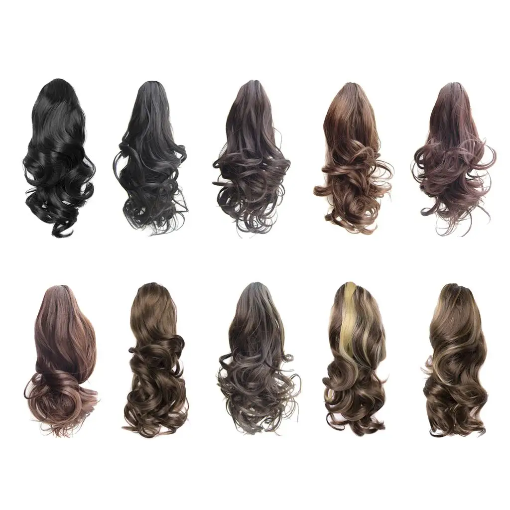 

Synthetic Ponytail Extension Silky Clip on Curly Pigtail Fashion Hair Accessory for Women Wedding