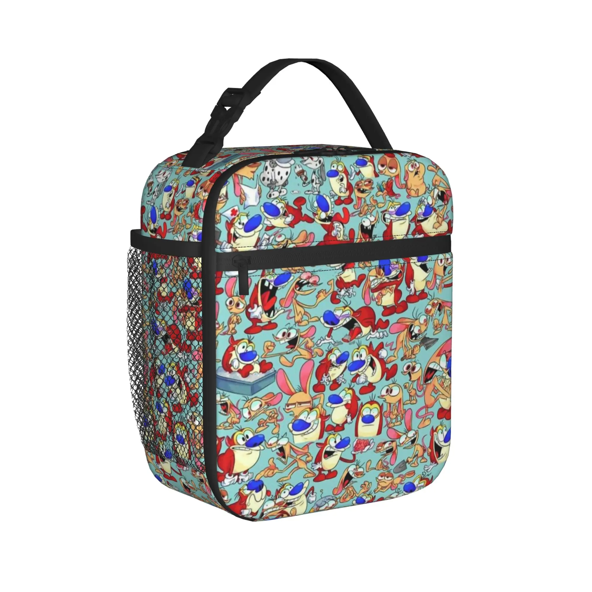  Duo Rucksack Ren & Stimpy  Product Insulated Lunch Tote Bag For Office  Food Container Portable Thermal Cooler Lunch Boxes