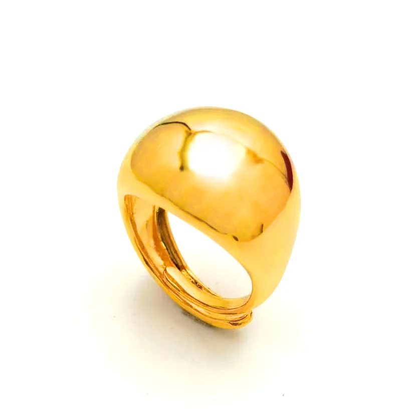 Sleek ring South African men's Euro dollar pigeon egg ring 9999gold
