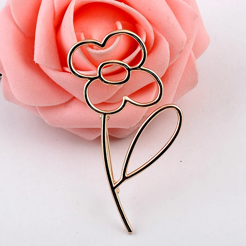 1 pc New And Fashionable Alloy Brooch Simple Trend Wisp Flower Pins Clothing Accessories Accessories