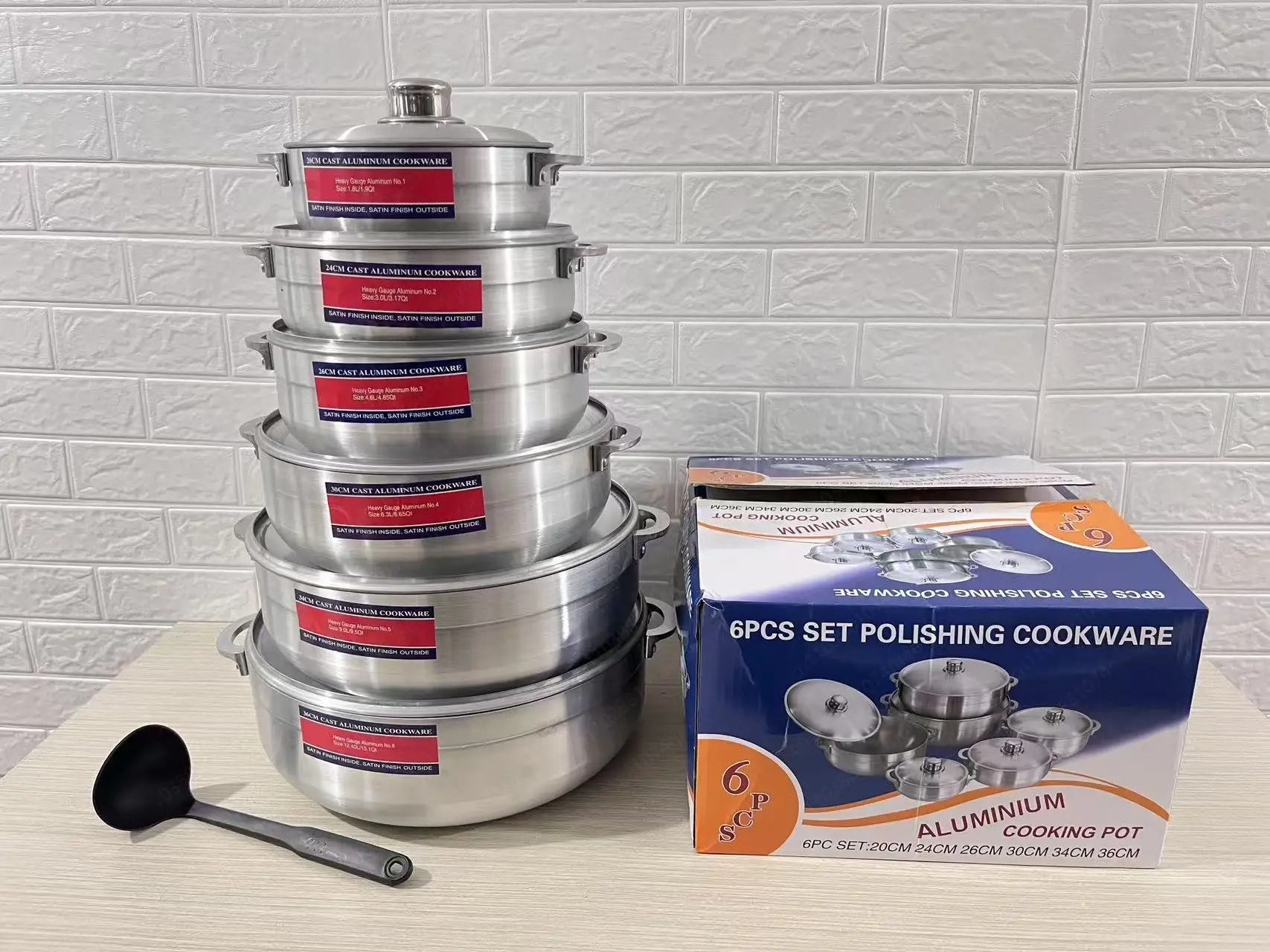 Cookware Set Kitchen Accessories Aluminum Round Soup Pot 6PCS Non Stick Stewed Pot Set Cast Cookware Set Casserole Big