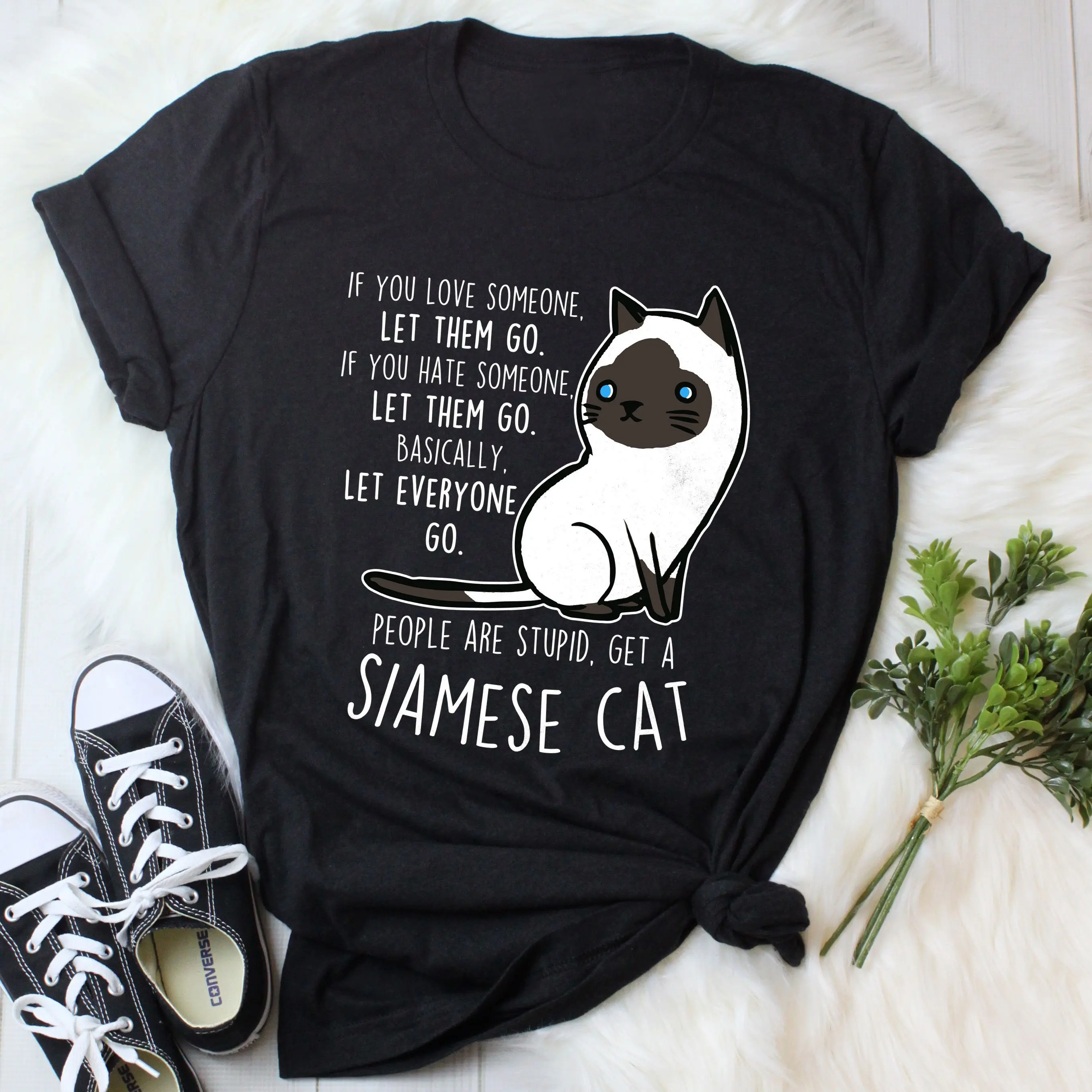 Siamese Cat T Shirt Funny Lover Cute Pet Mom Dad Animal