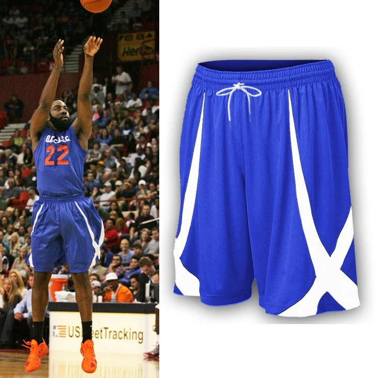 Schnelltrocknende Basketball-Shorts für Herren mit seitlichen weißen Streifen, lockere, schmal zulaufende Trainings-Sporthose – Detail 6