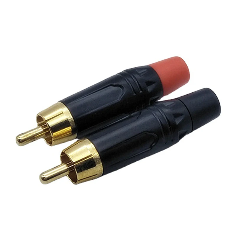 1PCS RCA 오디오 및 비디오 플러그 커넥터 RCA 남성 로터스 잭 블랙 도금 전기 도금 골드 도금 헤드