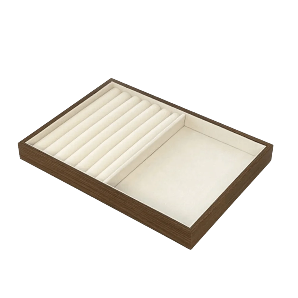 

Space Saving Walnut Wood Jewelry Box Retro Multifunctional Display Jewelry Holder Necklace Bracelet Grain Jewelry Tray Boutique