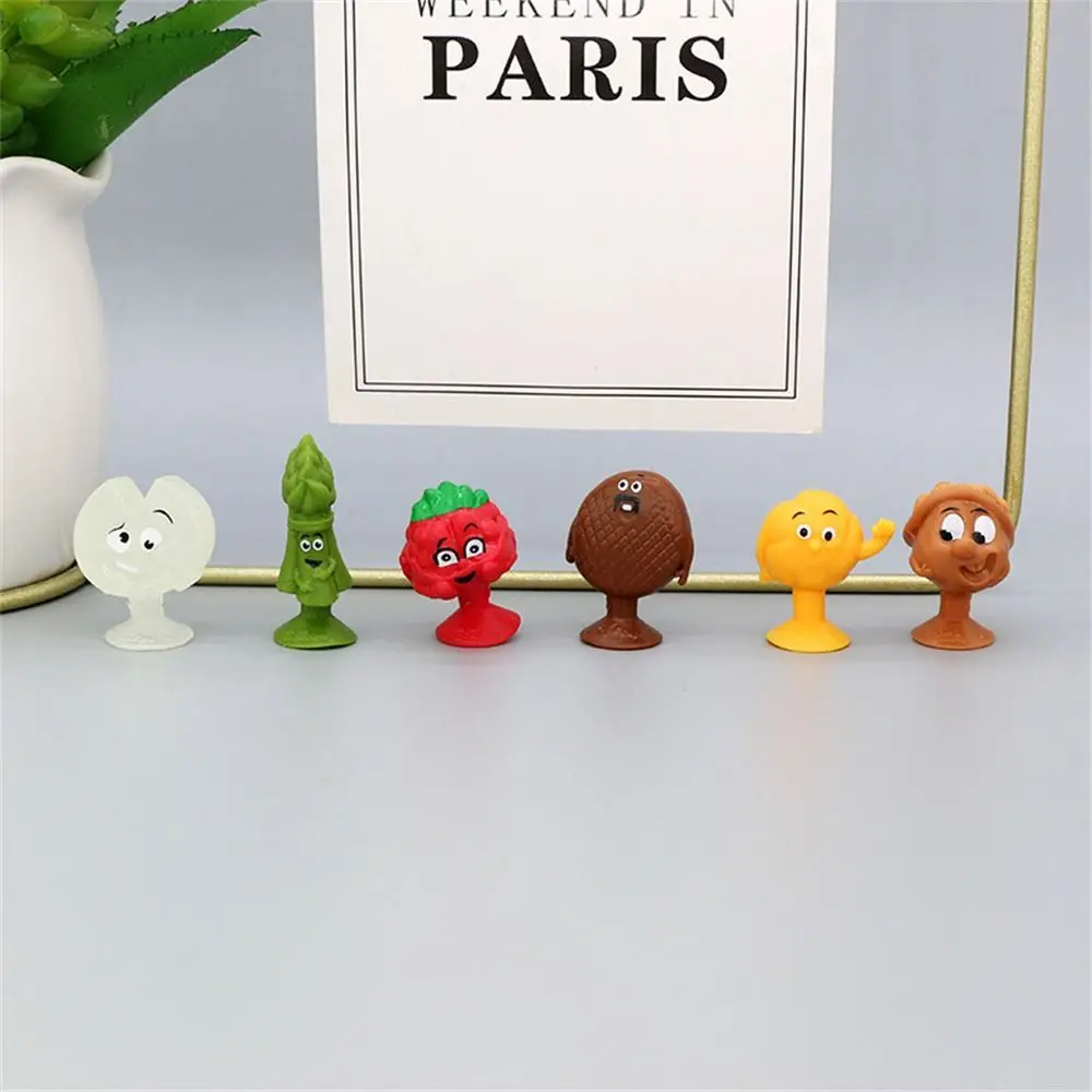 Fruit Minifigure Mini Sucker Dolls Action Figure Cartoon Vegetable Sucker Toys Models Capsule Toys Suction Cup Puppets