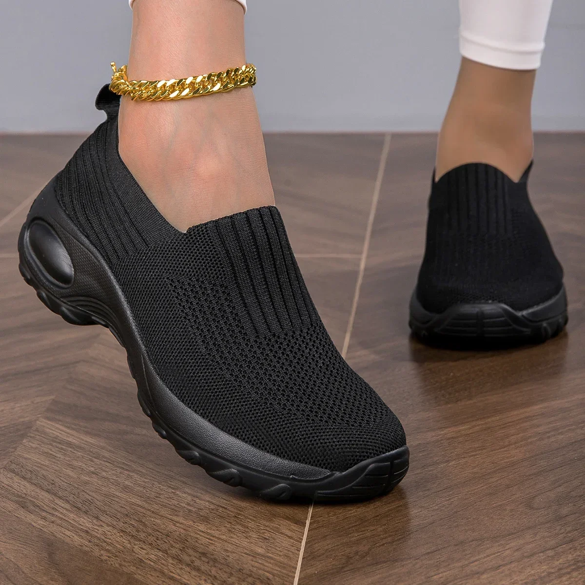 Fashion Casual Shoes Sneakers ForWomen 2024 New Vulcanize MeshWomen Sneakers Slip On Sock LadiesFlat Shoes Shoes For Women