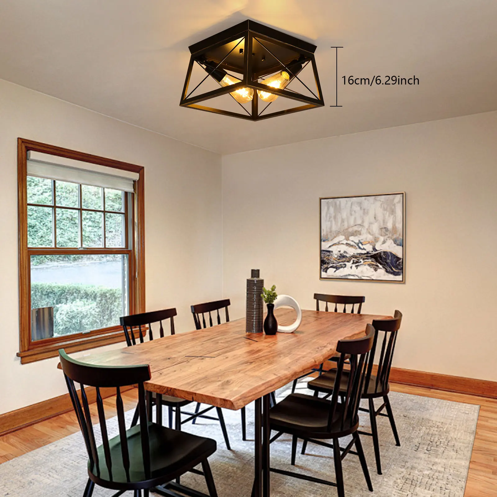 110V Industrial Ceiling Light Ceiling Mount Light Fixture E26 for Farmhouses, Hallways, Kitchens