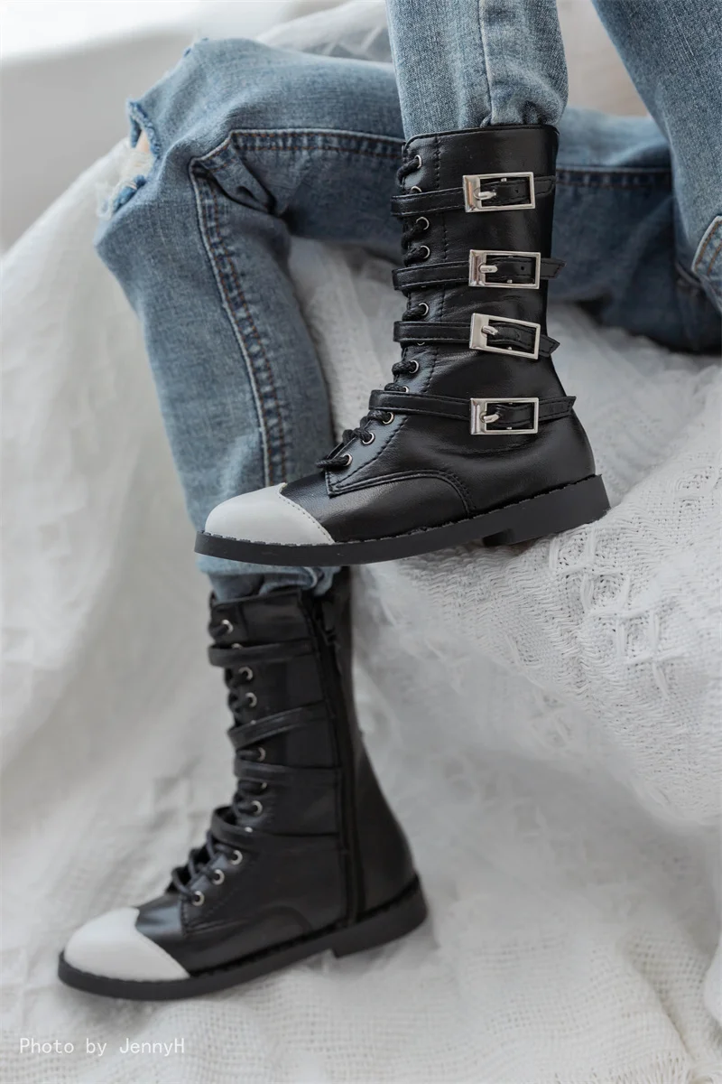 Square Buckle Soft Leather Pointed-toe Multi-buckle High Boots Handsome 1/3 68 70cm 75cm Spot Inventory BJD/SD Doll Accessories