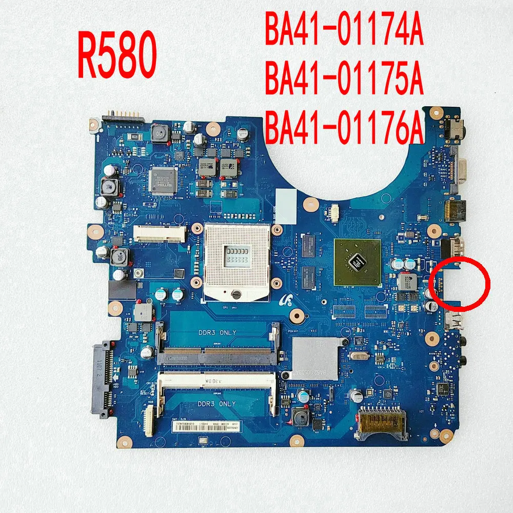 BA41-01174A BA41-01175A BA41-01176A For Samsung R580 NP-R580 Laptop Motherboard HM55 GT310M DDR3 Tested Fully