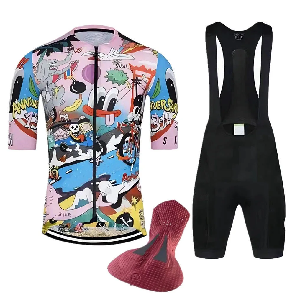 

2025 Men Short Sleeve Cycling Jersey Set Summer Bicicleta Clothing MTB Maillot Ropa Ciclismo Sportswear Blue Bicycle Suit