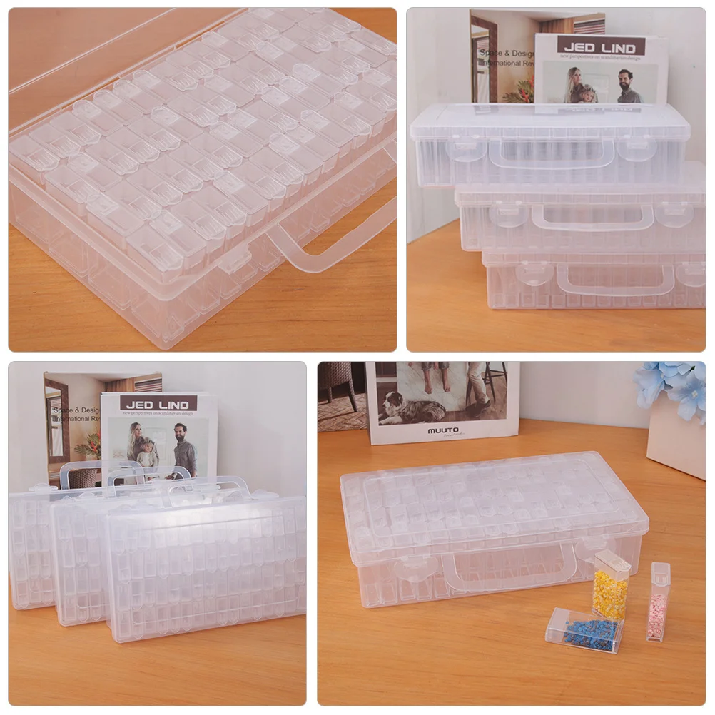 

1pc 64 Grid Jewelry Pp For Jewelry Pp Rhinestone Storage Box Nail Diamond Box Diamond Organizing Home Office Hotel Use