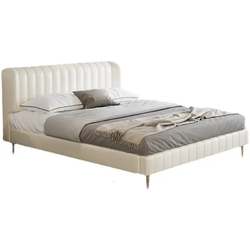 

Light luxury, master bedroom, leather bed ins double Internet celebrity soft bag, simple, modern