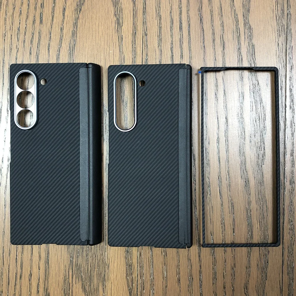

Phone black case for SAMSUNG Galaxy Z Fold6 fold 6 Kevlar case real Aramid Carbon Fibe case Wireless charging Magnetic