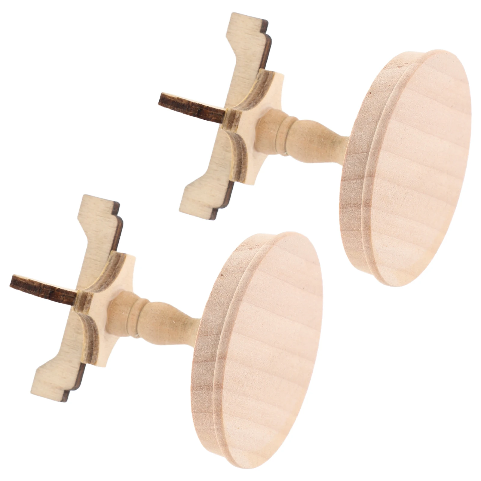 Juego de muebles en miniatura de madera, 2 uds., escala 1:12, té redondo pequeño para casa de muñecas, mesa de centro portátil ligera, Mini mesa auxiliar