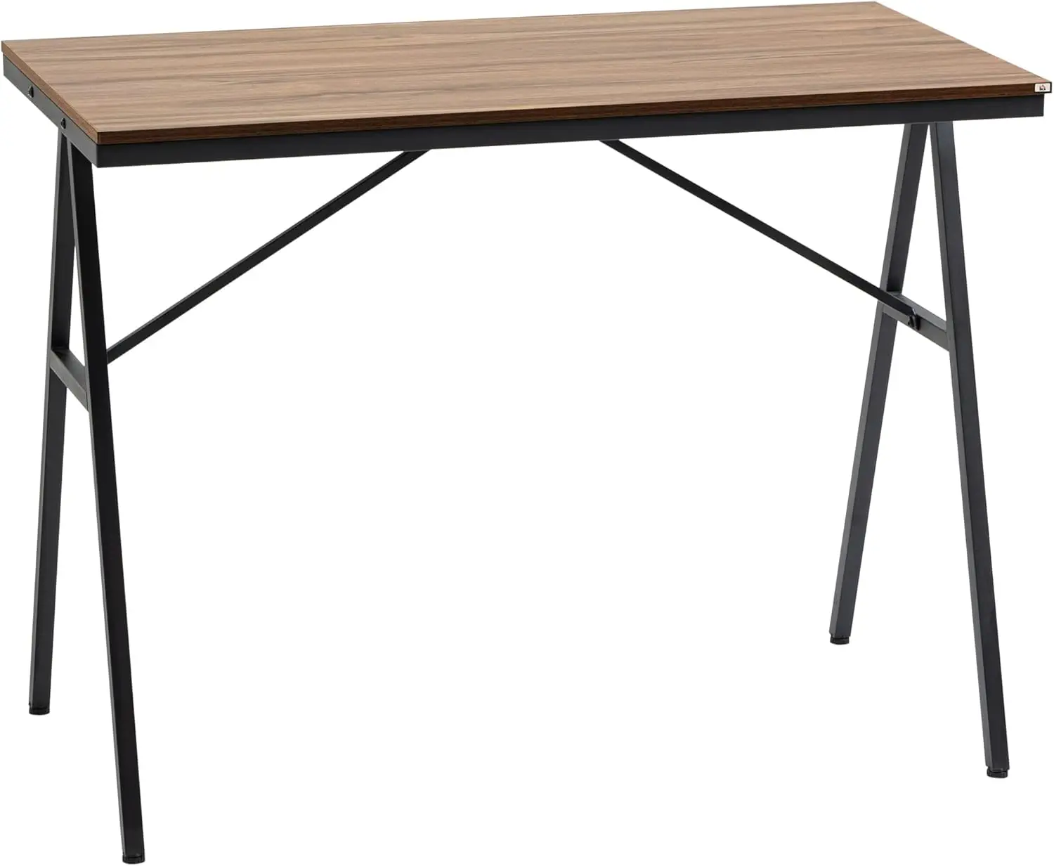 Industrial Bar Table With Steel Frame, Counter Height Table Pub Table For Kitchen Dining Room Cafe, Brown/Black