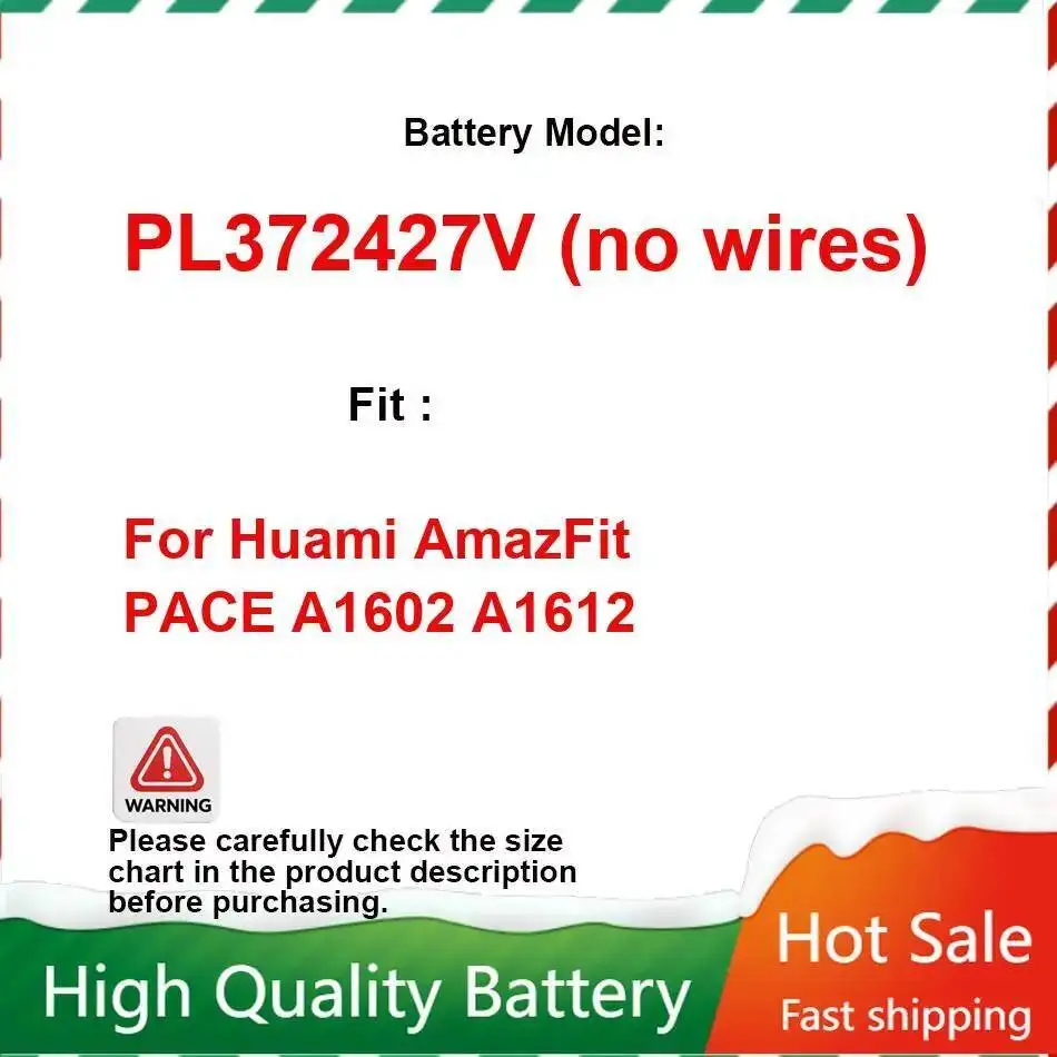 PL372427V без провода, 280 мАч, замена премиум-класса, долговечная батарея для часов Huami Amazfit Pace A1602 A1612