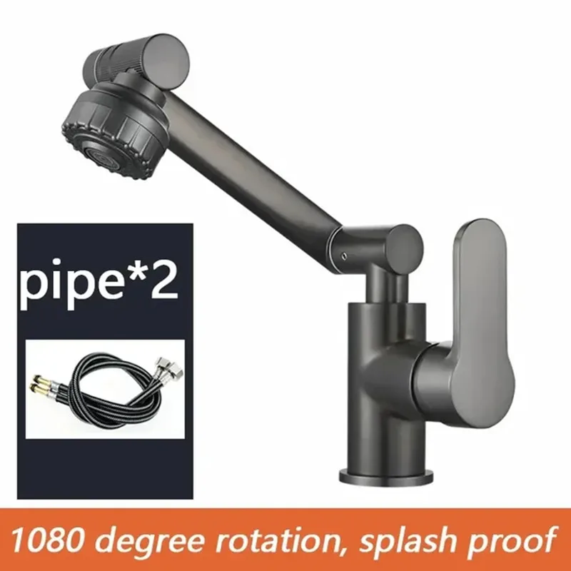 Waschbecken Wasserhahn Waschbecken Wasserhahn 1080 ° Schwenkbarer Multifunktions-Wasserhahn für Kalt- und Warmwasser, Küchenspüle, Wasserhahn mit 2 Modi
