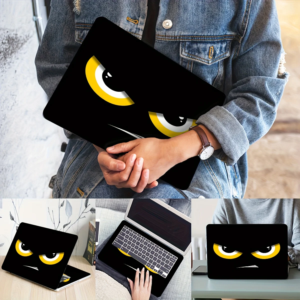 

2 наклейки для ноутбука Angry Emojis — светло-бежевые, водонепроницаемые и устойчивые к царапинам, подходят для нетбуков и ноутбуков,