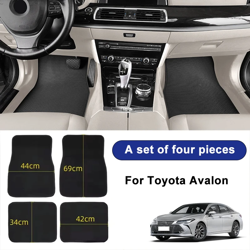

For Toyota Avalon Car Floor Mats Black Non-Slip 4Pcs Front & Rear Foot Mats Carpets Rugs Auto Interior Accessories