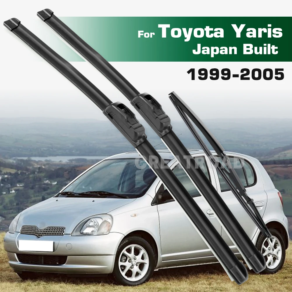 

GREATROAD Wiper Set For Toyota Yaris Japan Built 1999-2005 Front&Rear Wiper Blades Windshield Windscreen Window Brushe