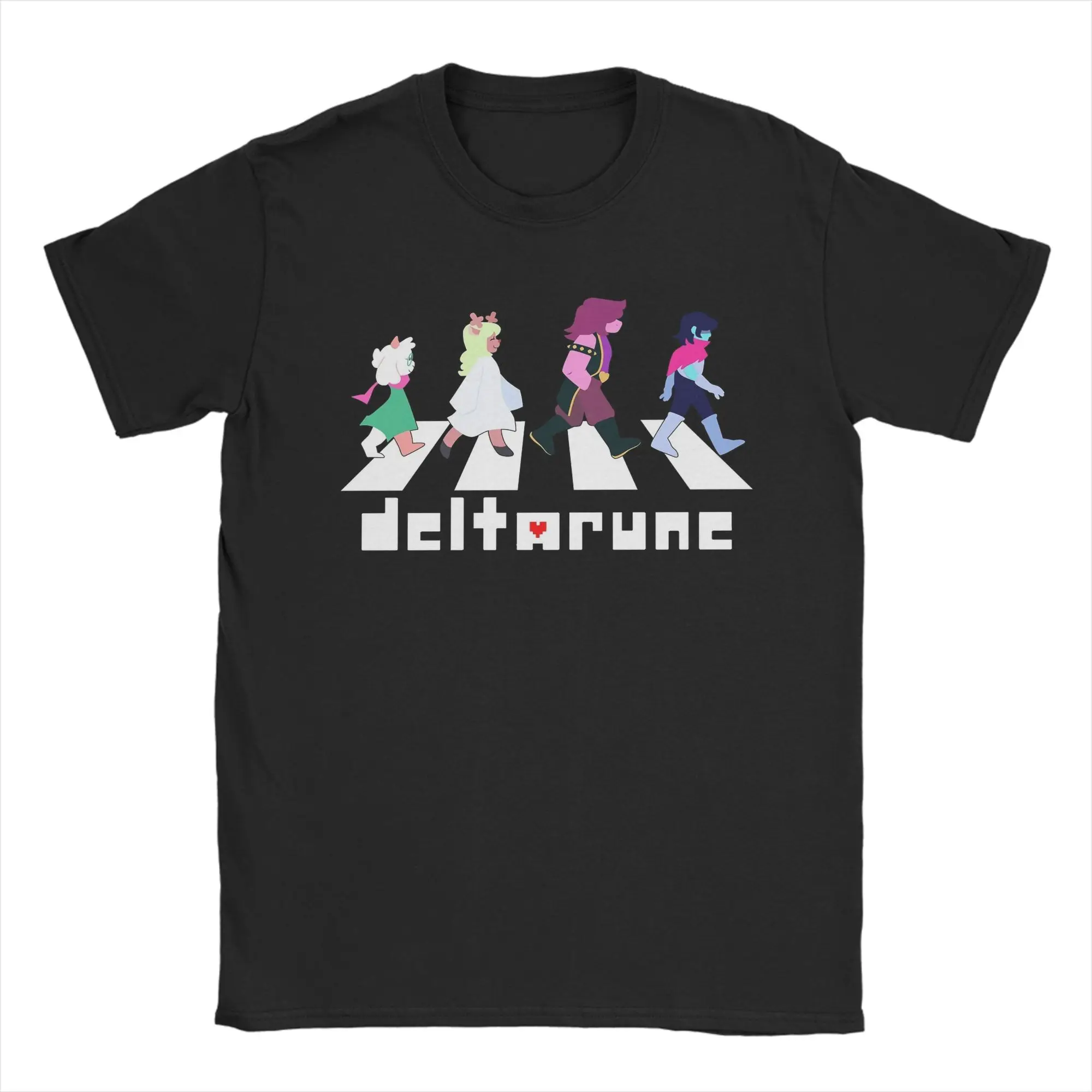 Deltarune Ralsei, Noelle, Susie und Kris Abbey Road T-Shirt für Herren, Rundhalsausschnitt, kurze Ärmel, Baumwolle, Sommer-Top-T-Shirt – Detail 4