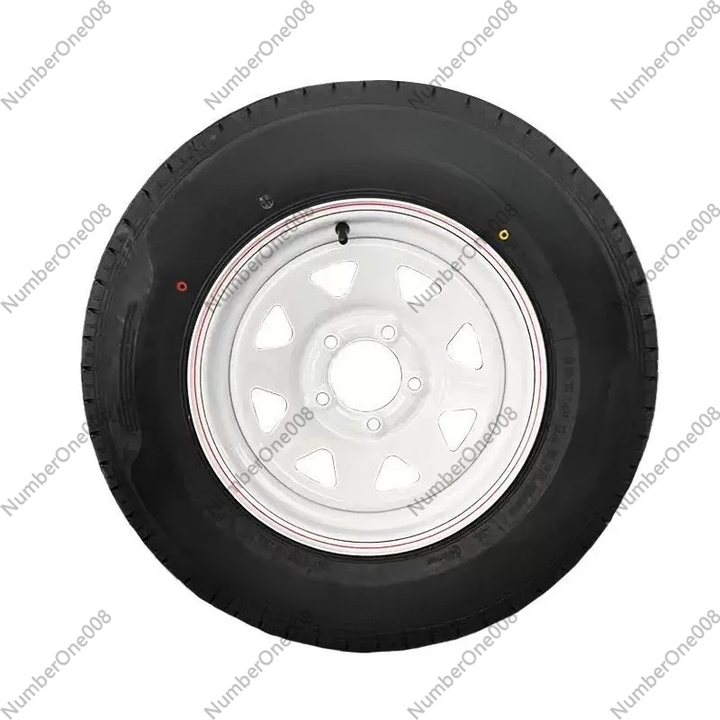 12-15 Inch Steel Trailer Wheel Rim and Tire Assembly for Retro Vintage RV Caravan
