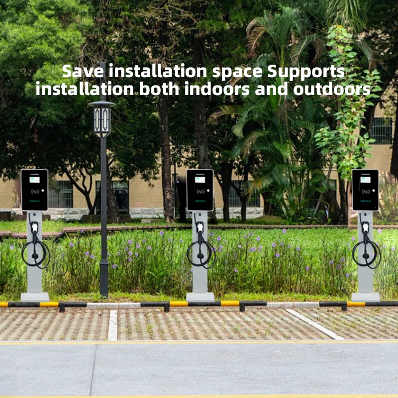 New Home EV Charger Station Level 2 Dual Plug GB/T 32A 14kW Smart Charging Wall-Mounted Type1 Type 2