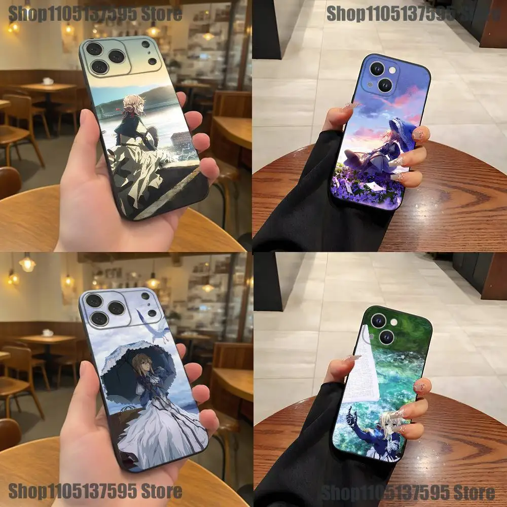 

V-Violet Evergarden Novel Phone Case For iPhone 17,16,15,14,13,12,11,Pro,XS,Max,XR,Plus,E,SE4,Mini Black Soft Cover