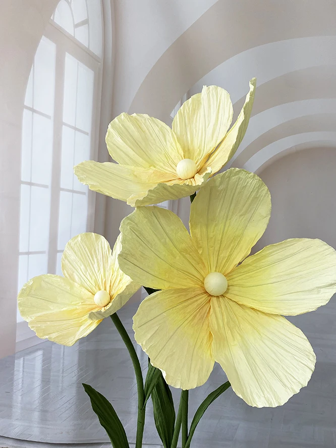 3-teiliges Set Künstliche Mohnblumen aus Papier für Hochzeitsdekoration, Wegführung, Hochzeitsfeier, Party-Hintergrund, Fensterdekoration – Detail 7