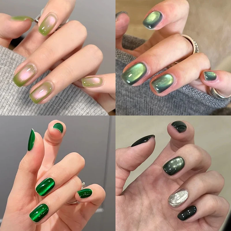BORN PRETTY 10 ml grüne Farbe Katze magnetischer Gel-Nagellack Ultra Shine Semi Permanent Soak Off UV Gel Maniküre Nail Art Lack – Detail 4