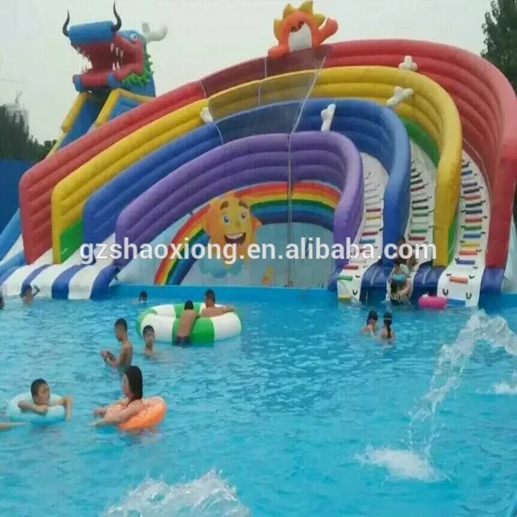 Summer Water Play Equipment Large Inflatable Water Park With Water Slide Good Prices Selling