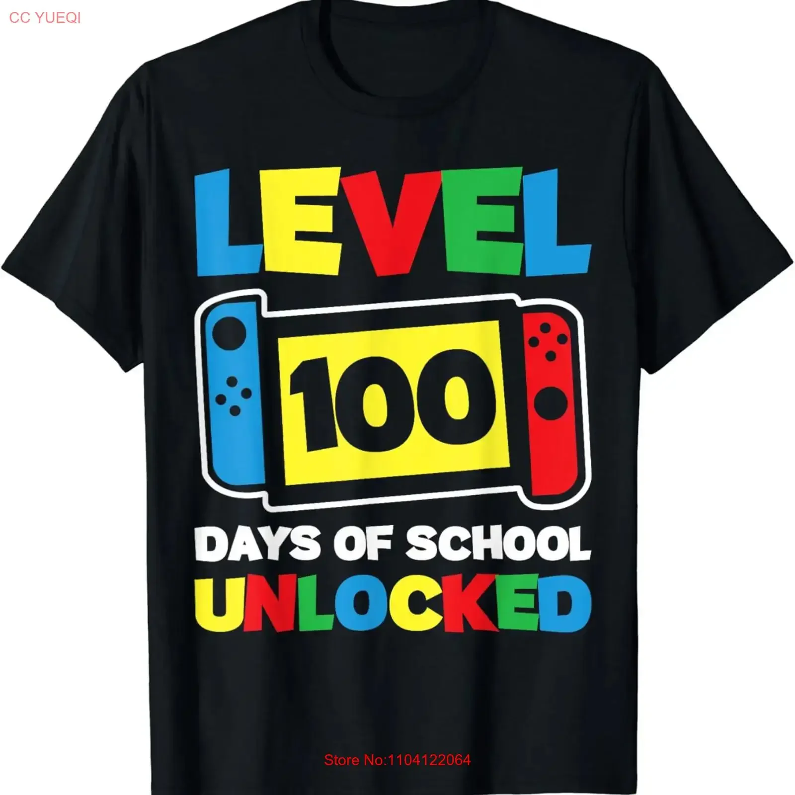 Level 100 Days Of School Unlocked Gamer Video Games Boys T Shirt vintage Washed Casual Breathable graphic streetwear