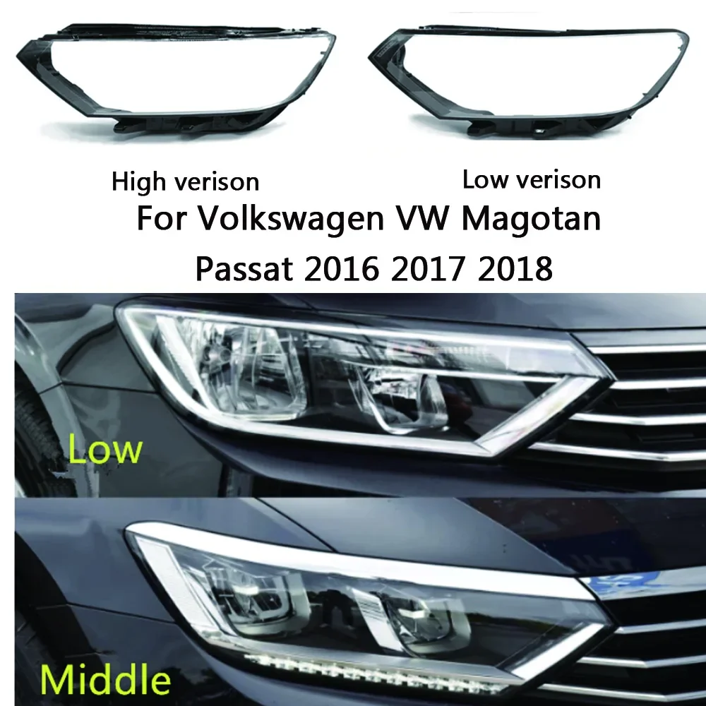 

For Magotan B8 For Passat B8 2016 2017 2018 Halogen Front Headlight Shell Headlamp Transparent Lampshade Cover Lens Plexiglass