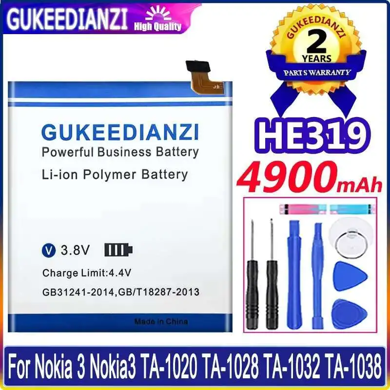 

Mobile Phone Battery High Performance Long-Lasting For Nokia 3 Nokia3 TA-1020 TA-1028 TA-1032 TA-1038 4900Mah HE319