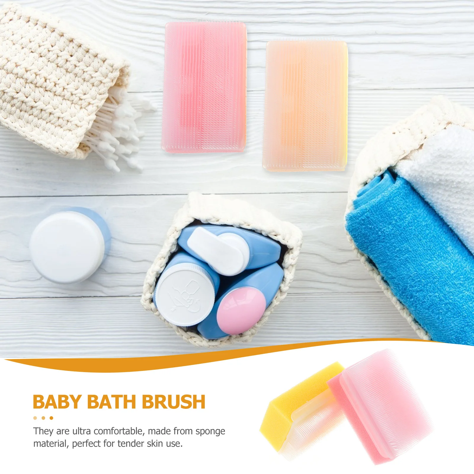 

2Pcs Sensory Brush Sponge Massage Bath Brush Soft Gentle Cleaning Shower Relax Therapeutic Tool Massage Tool