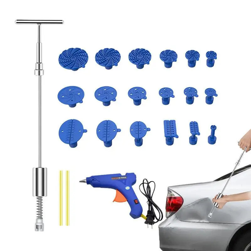 

Car Dent Repair Tool Car Dent Removal Tools T-bar Dent Puller With 18 Heads Auto Dent Repair Kit For Exterior Damage Minor Dent