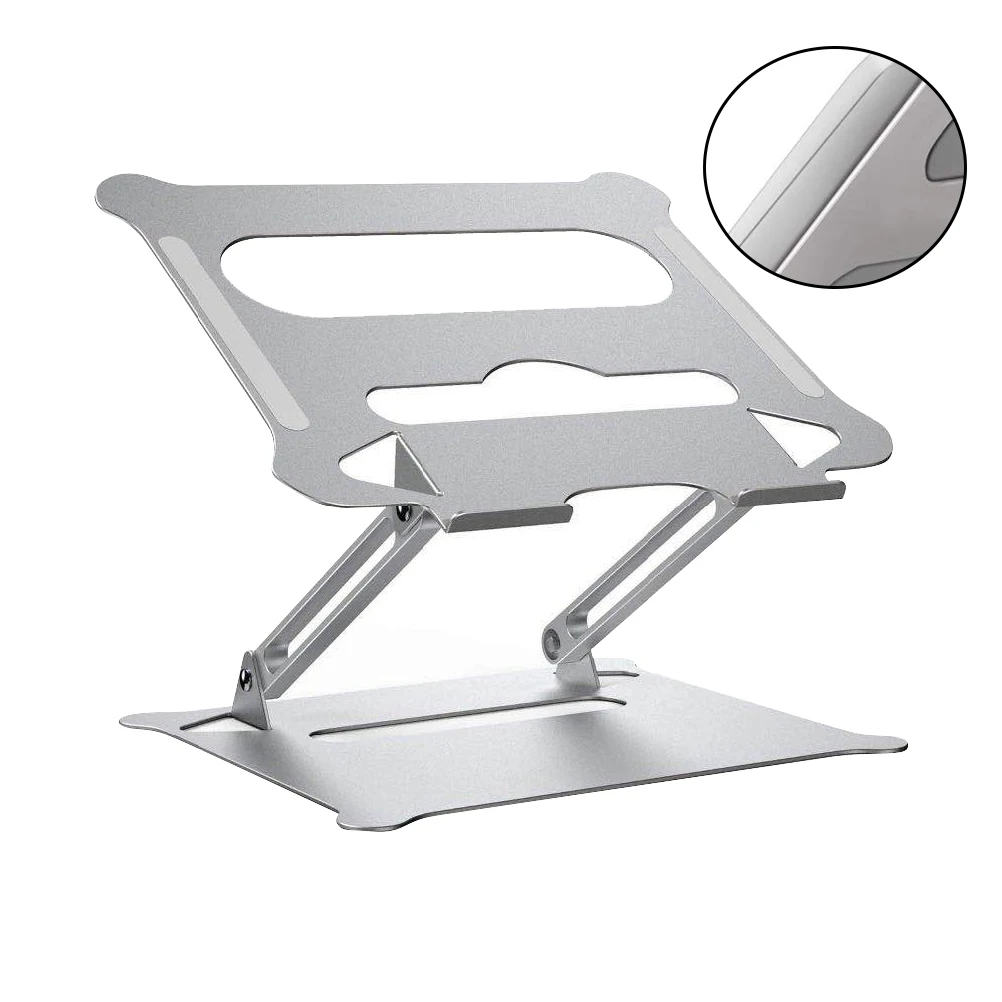 

Aluminum Alloy Laptop PC Holder Ergonomic Notebook Stand Cooling Adjustable Height Riser Solid Structure Durability Laptop