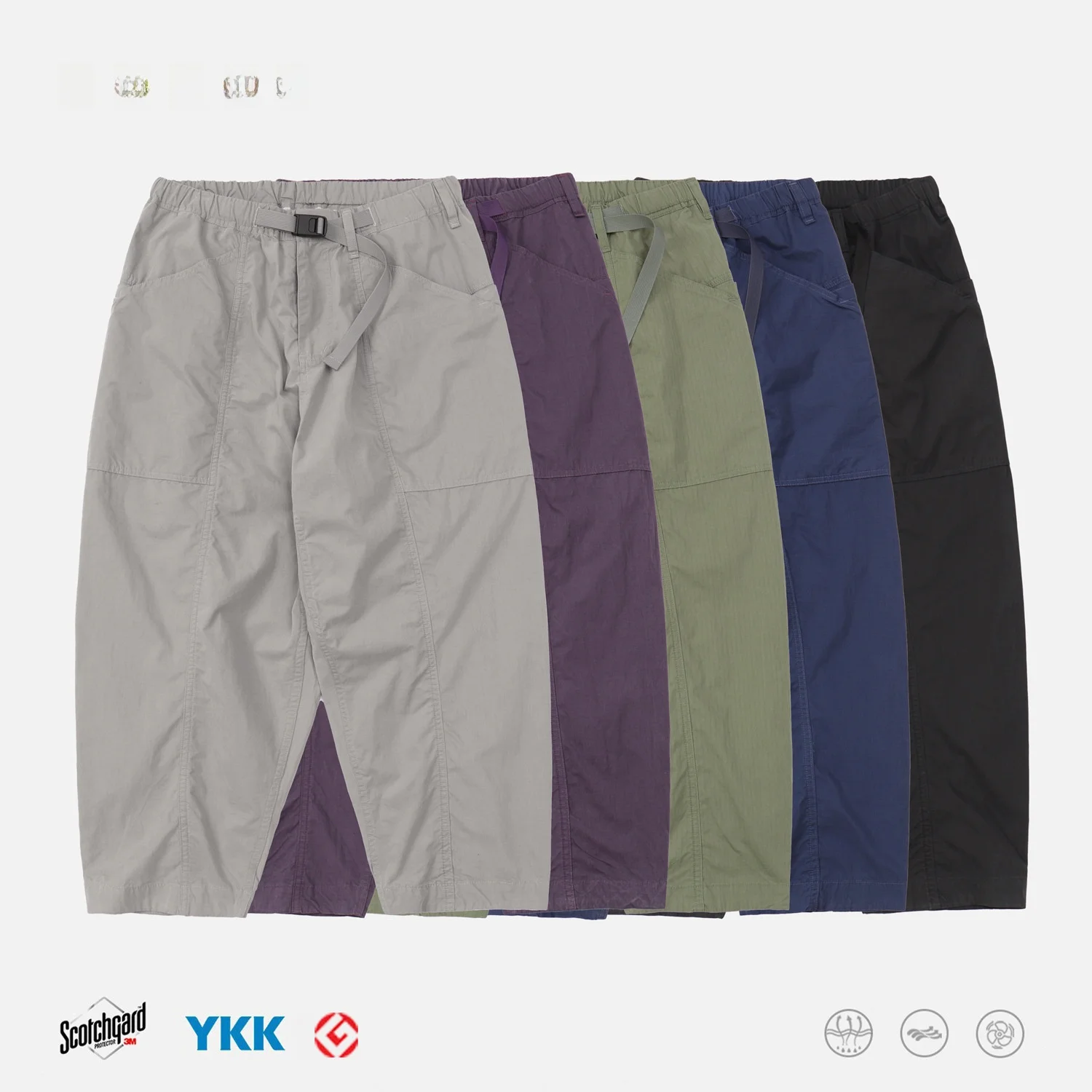 

Men's Lightweight Sweat-ng Chino Work Trousers Multiple kets Waed Vintage Loose Fit Japanese Sle Casual Pants